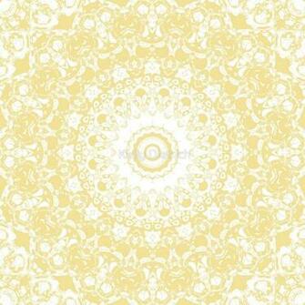 White Lace Mandala On Sunshine Yellow Background By Kelly