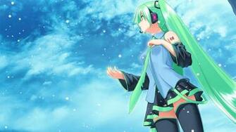 Green Haired HD Anime Girl Wallpaper