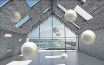 Photo Wallpaper 3d Modern Architecture Space Scenery Ball Living