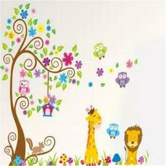Kindergarten Children Room Animal Waterproof Home Decor Wall