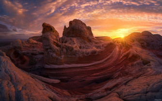 Mountains Sunset Desert Wallpaper HD