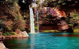 Waterfall Korea Wallpaper Cheonjiyeon Stock Photos
