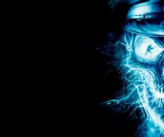 Neon Blue Skull Wallpaper The