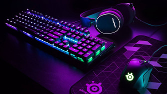 Purple Gaming Pc Set Wallpaper