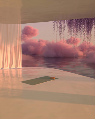 Pale Pink Background Clouds Wallpaper