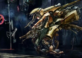 Anime Girl Mecha Robot HD Wallpaper Desktop Pc Background