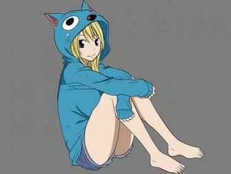 Lucy Heartfilia Cute Happy Hood Dress Fairy Tail Girl Anime HD