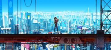 Wallpaper Girl The City Evangelion