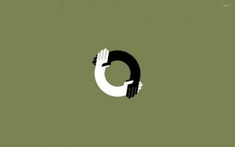 Yin Yang Handshake Wallpaper Minimalistic