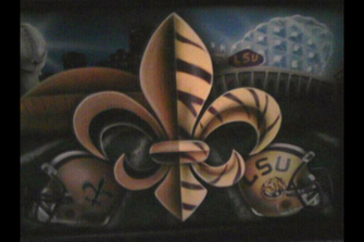 Saints And Lsu Artwork New Orleans Message