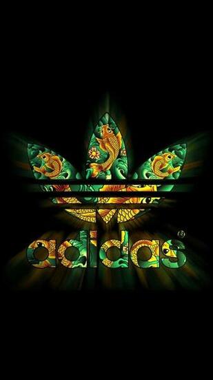 Adidas Dark Logo Pattern Shiny iPhone Wallpaper