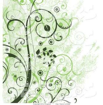 Vector Of Green Vines Background By Kj Pargeter