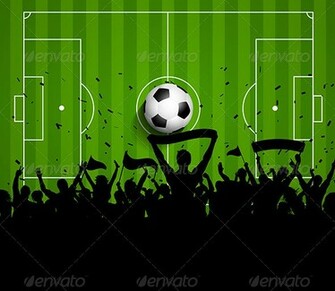 Sports Crowd On A Football Soccer Pitch Background Activity