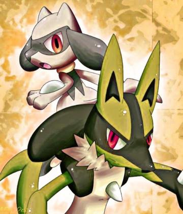 Shiny Riolu And Lucario Pokemon Girl Superhero