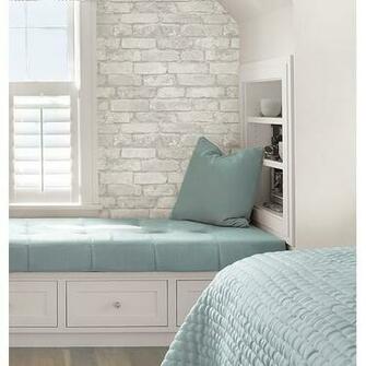 Grey And White Brick Peel Stick Wallpaper Res Wayfair