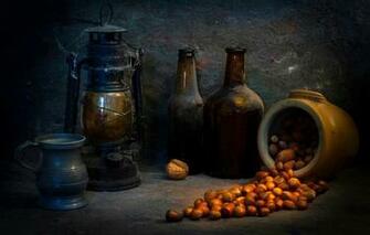 Wallpaper Lamp Dust Bottle Nuts Placer The Last Photo A Pot