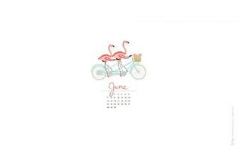 June Calendars And Wallpaper Red Stamp