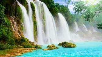 Ultra HD 4k Superb Blue Waterfall Wallpaper UHD Computer