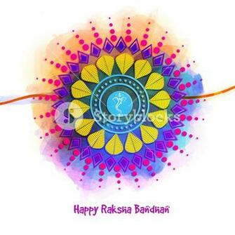 Beautiful Creative Rakhi On Colourful Abstract Background For