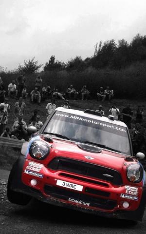 Black And White Red Mini Cooper Racing iPhone Plus HD Wallpaper