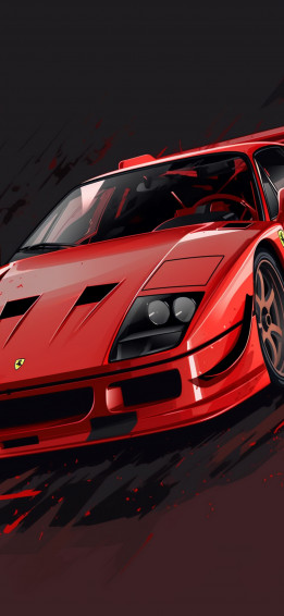 Ferrari F40 Dark Wallpaper For iPhone 4k