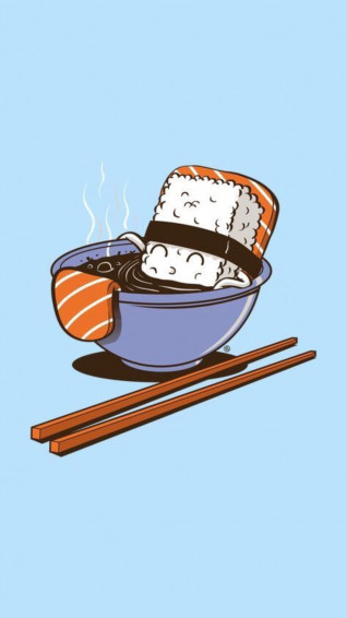 Sushi Wallpaper Funny Cute Food Drawings Drawing