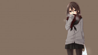 Scarf Simple Background Yamasuta Anime School Uniform