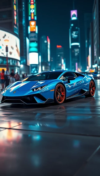Neon Blue Lamborghini Wallpaper