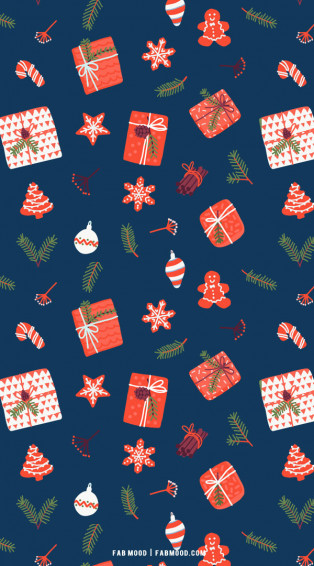 Christmas Aesthetic Wallpaper Coral Blue For