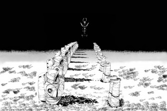 Anime Chainsaw Man Aki Hayakawa Monochrome Astronaut HD Wallpaper