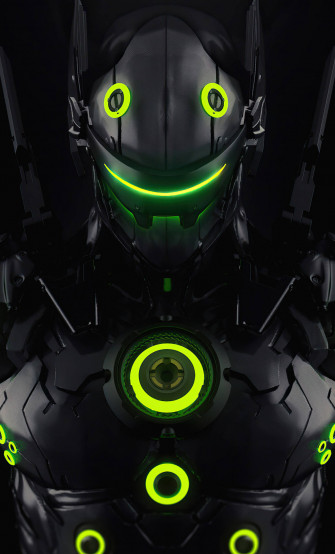 Black And Green Genji iPhone Fanart Wallpaper