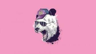 Pink Panda Sunglasses Baseball Cap Mouth Humor Wallpaper