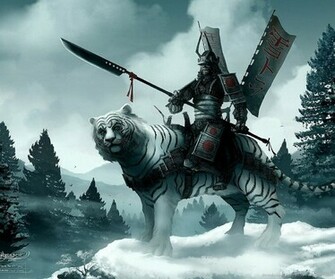 Samurai On A White Tiger Wallpaper For Samsung Epic