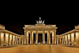 Brandenburg Gate Berlin Germany Euope City Monument Night