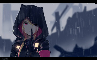 Anime Hoodie Girl Wallpaper