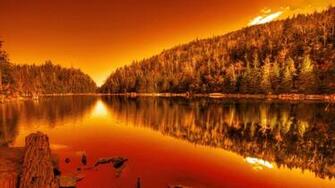 Landscapes Nature Trees Scenic Lakes Reflections Wallpaper