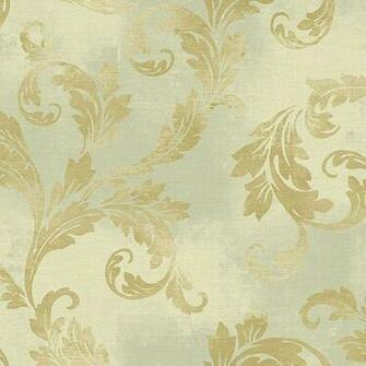 Bronze Clean Acanthus Leaf Scroll Fairwinds Studios Wallpaper