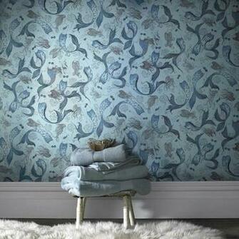 Mermaids Moonbeam Wallpaper By Graham And Brown