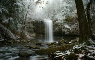 Winter Waterfall Widescreen Wallpaper