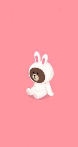 Brown Line Friend Character Wallpaper Cute Cartoon
