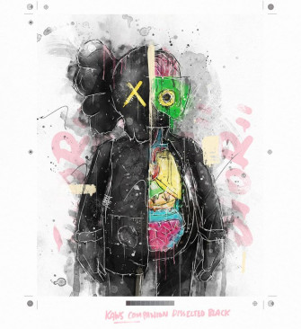 Kaws Paint Posters On Wallpaper Painting