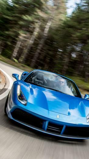 Wallpaper Ferrari Spider Cabriolet Roadster Blue Cars