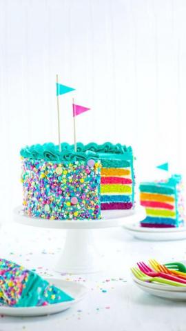 Food Wallpaper iPhone Rainbow Sprinkle Cakes Cake