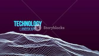 Abstract Digital Landscape Background Vector Flowing Particles