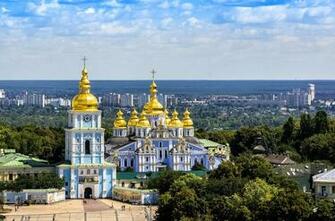 Ukraine Kiev St Michael S Cathedral Monastery Bell Tower