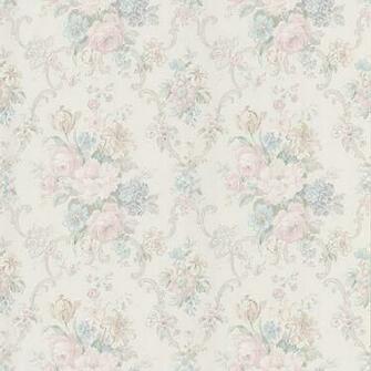 Pastel Floral Scroll Valeria Mirage Wallpaper