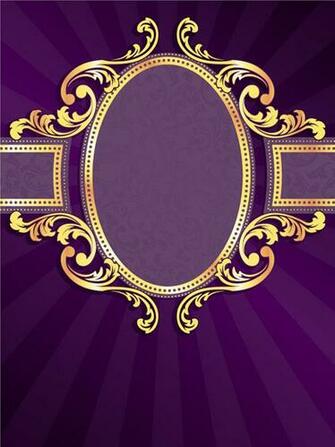 Golden Frame With Purple Background Vector