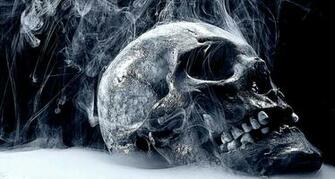 3d Skull White Smoke Wallpaper Widescreen