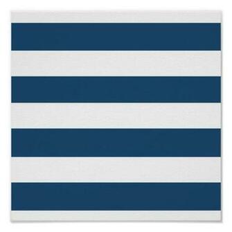 Navy Blue Horizontal Stripes Modern White