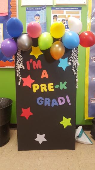 Preschool Graduation Photo Pic Prop Background Balloons Rainbow